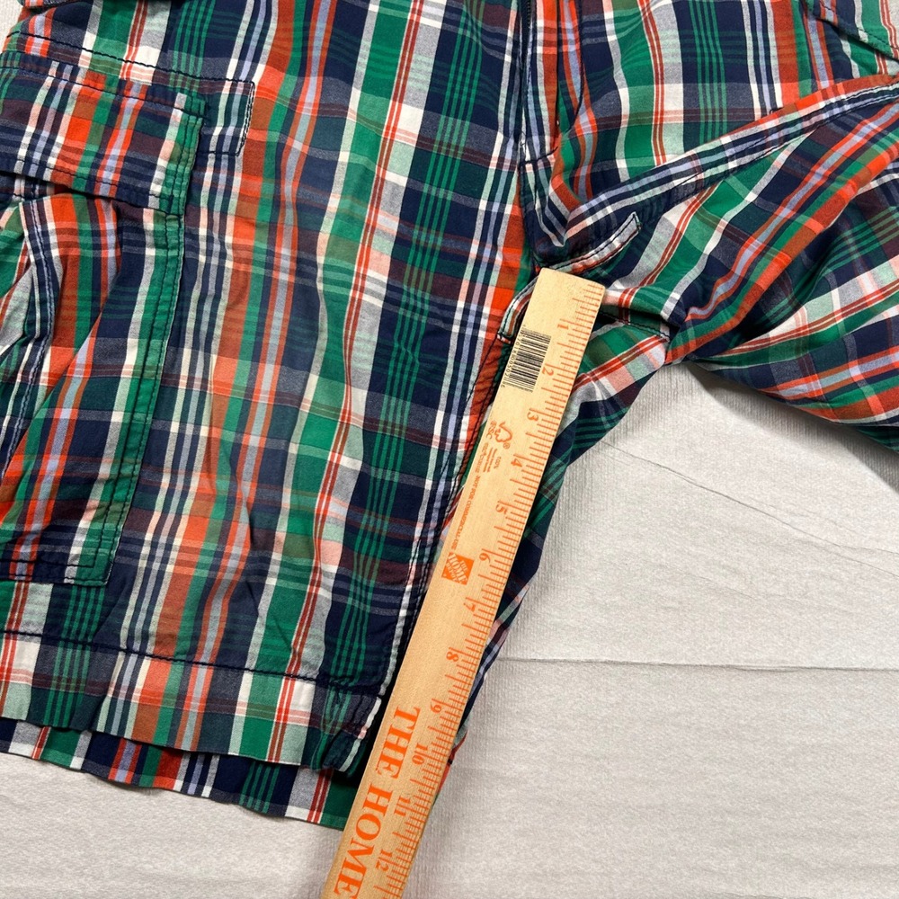 Vintage Polo Ralph Lauren Shorts Men 36 Green Plaid Cargo Cotton 90s Y2K Utility - Picture 11 of 12
